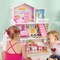 Costway Kids Wooden Dollhouse Playset with 5 Simulated Rooms & 10 Pieces of Furniture